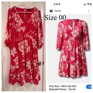 Torrid Pink Floral Babydoll Dress